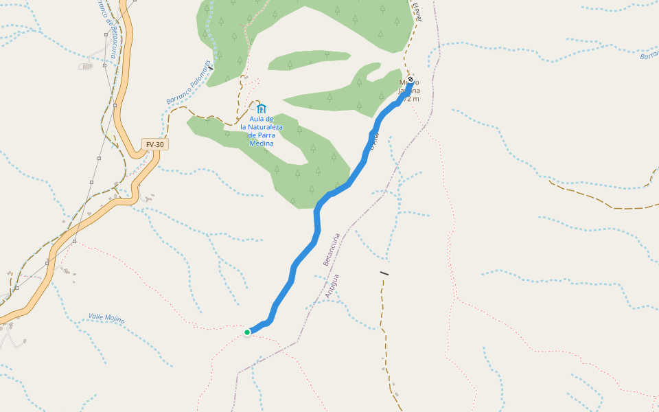 El Pinar walking route map in Betancuria