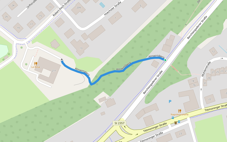 Almwirtsberg walking route map in Burghausen