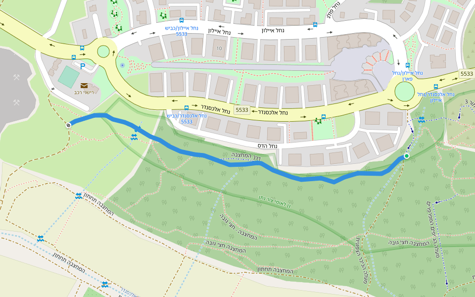 דרך המחצבה walking route map in Tzur Yitzhak