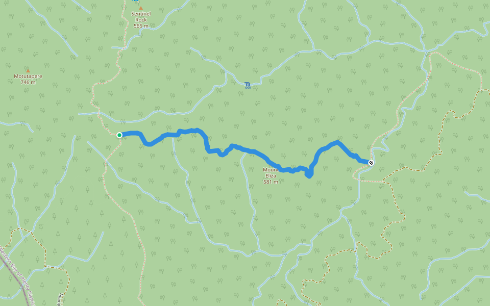 Mt Eliza Mine Track walking route map in Katikati