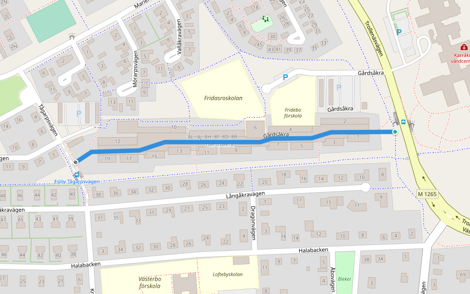 Gårdsåkra walking route map in Eslöv