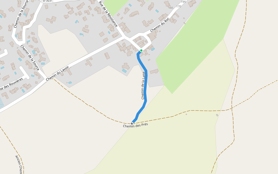 Chemin de la Latte walking route map in Saint-Christol-lès-Alès