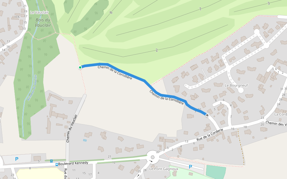 Chemin de la Cornillière walking route map in Pléneuf-Val-André