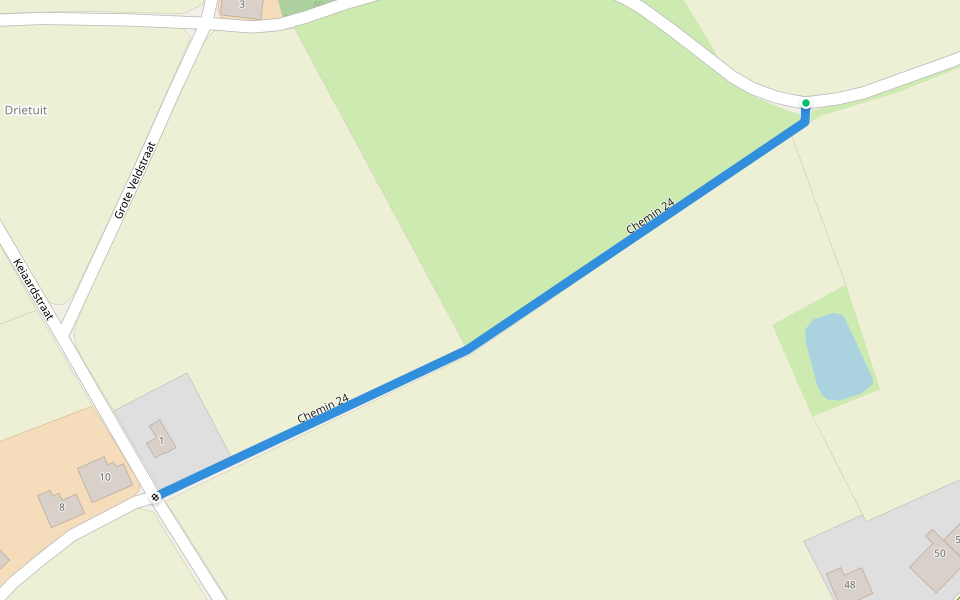 Chemin 24 walking route map in Staden