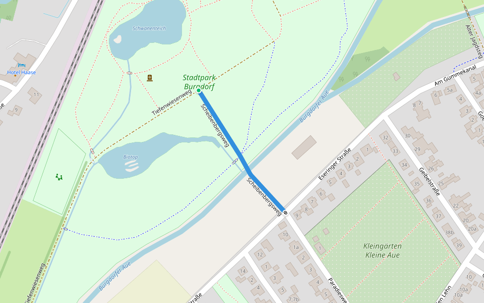 Scheibenbergsweg walking route map in Burgdorf