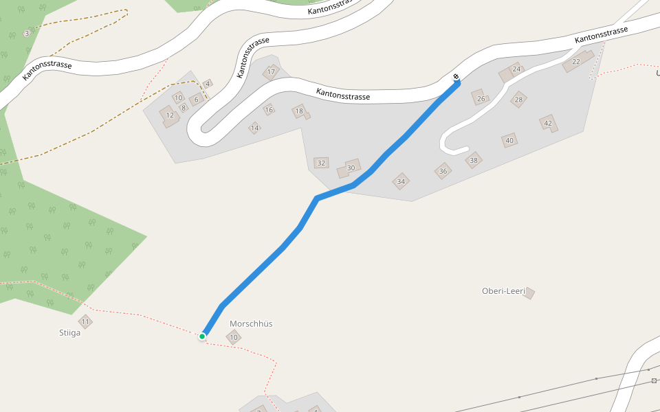 Abzweigung-Hauptstrasse walking route map in Bister