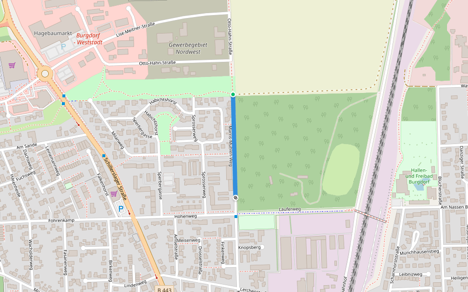 Marris-Mühlen-Weg walking route map in Burgdorf