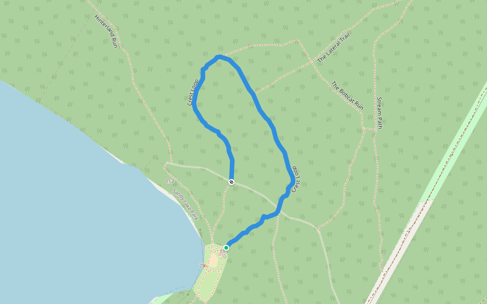 Crest Loop walking route map in Bedford