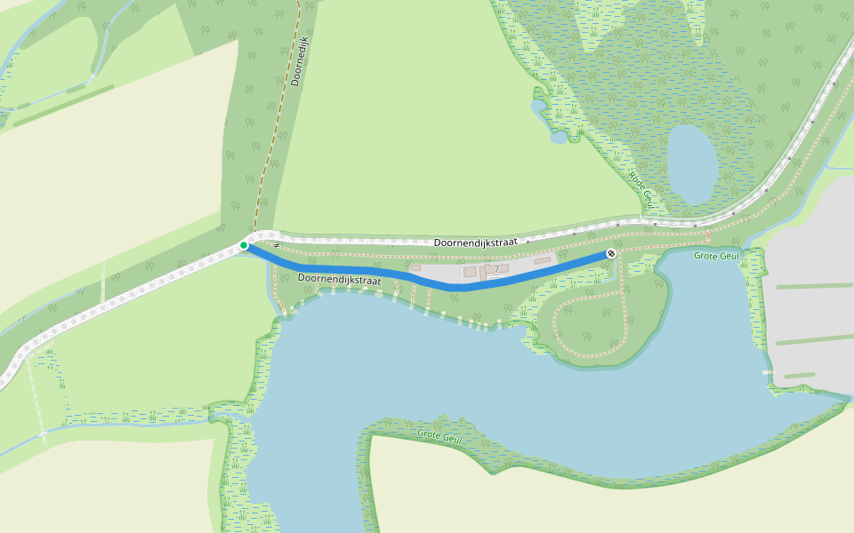 Doornendijkstraat walking route map in Assenede