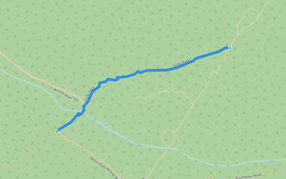 Strife Track walking route map in Mungalup