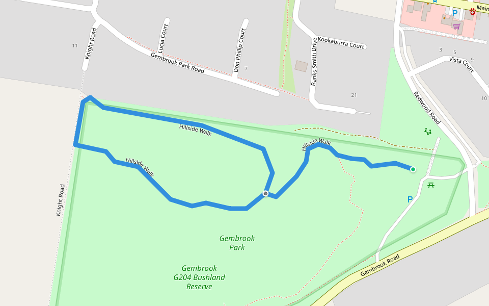 Hillside Walk walking route map in Gembrook
