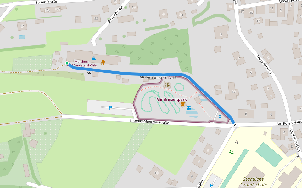 An der Sandsteinhöhle walking route map in Walldorf