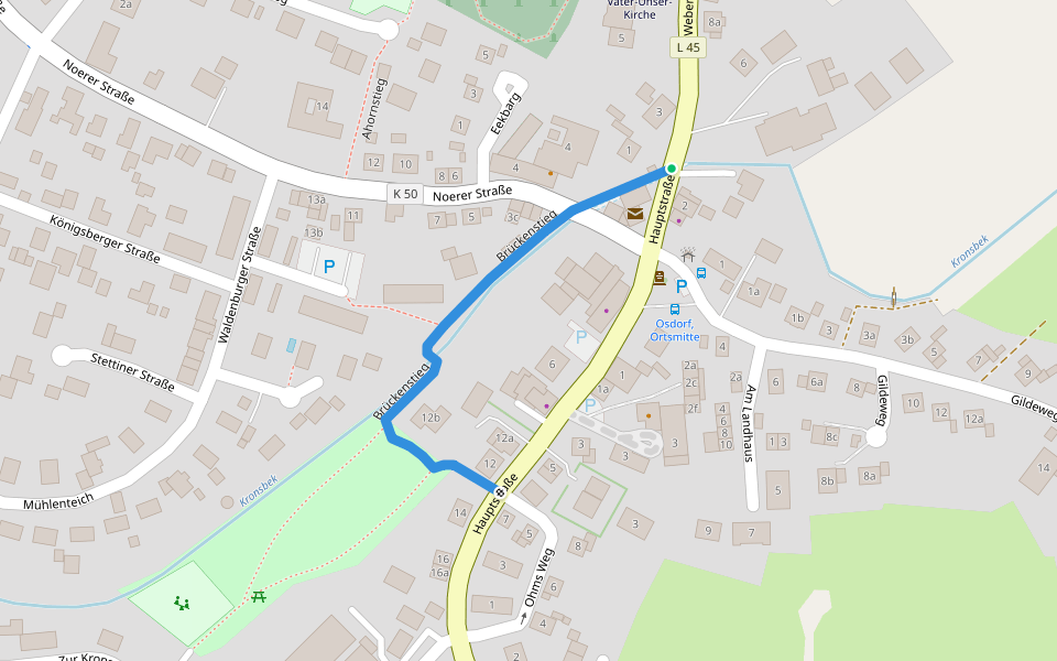 Brückenstieg walking route map in Osdorf