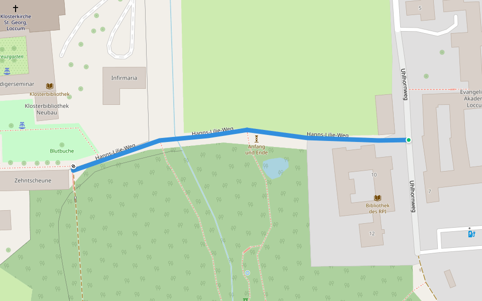 Hans-Lilje-Weg walking route map in Rehburg-Loccum