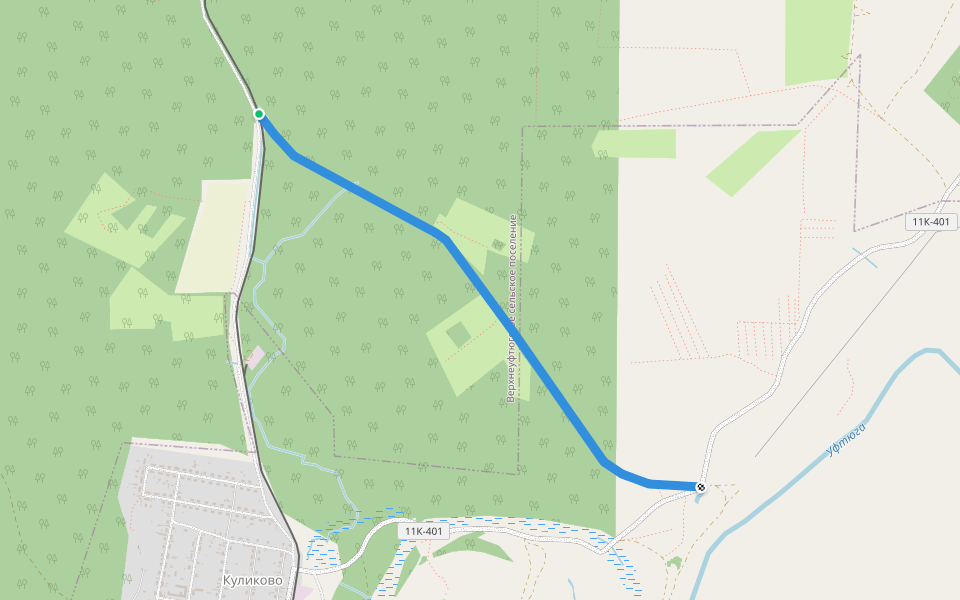 ужд walking route map in Kulikovo