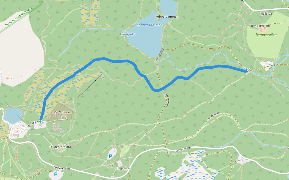 Udbyeløypa walking route map in Lian