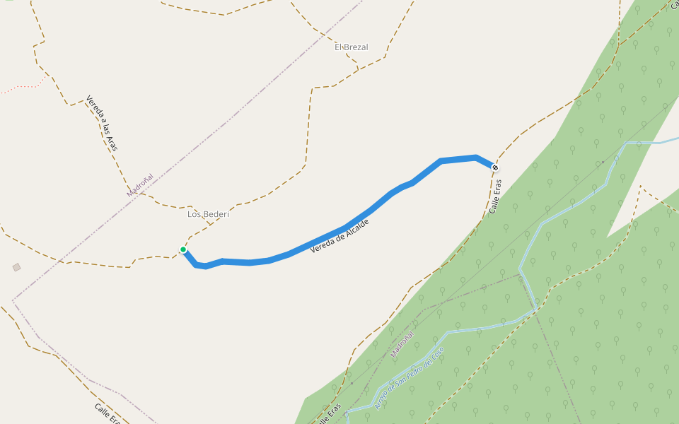 Vereda de Alcalde walking route map in Sotoserrano