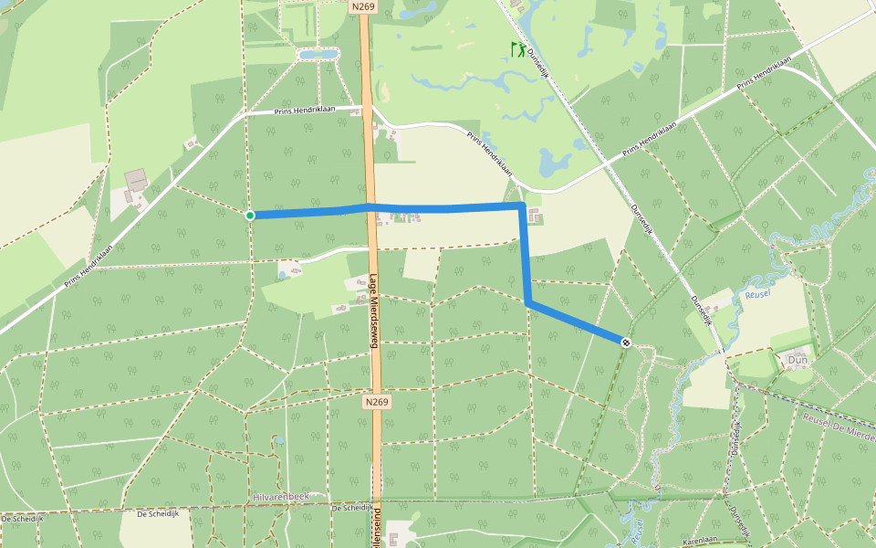 Vier Winden walking route map in Esbeek