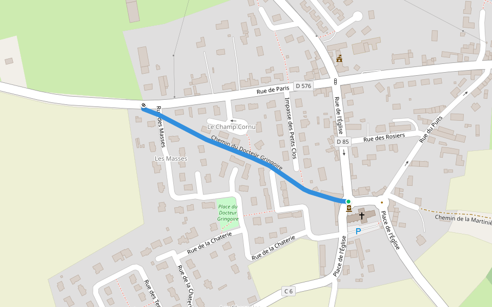 Chemin du Docteur Gringoire walking route map in Baguer-Pican