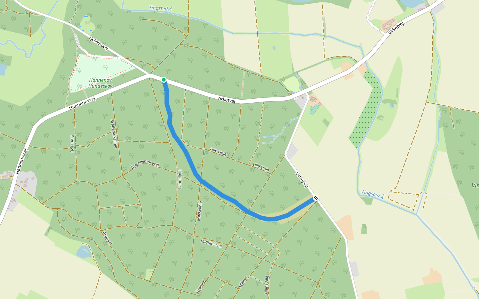 Falsters Virke walking route map in Eskilstrup