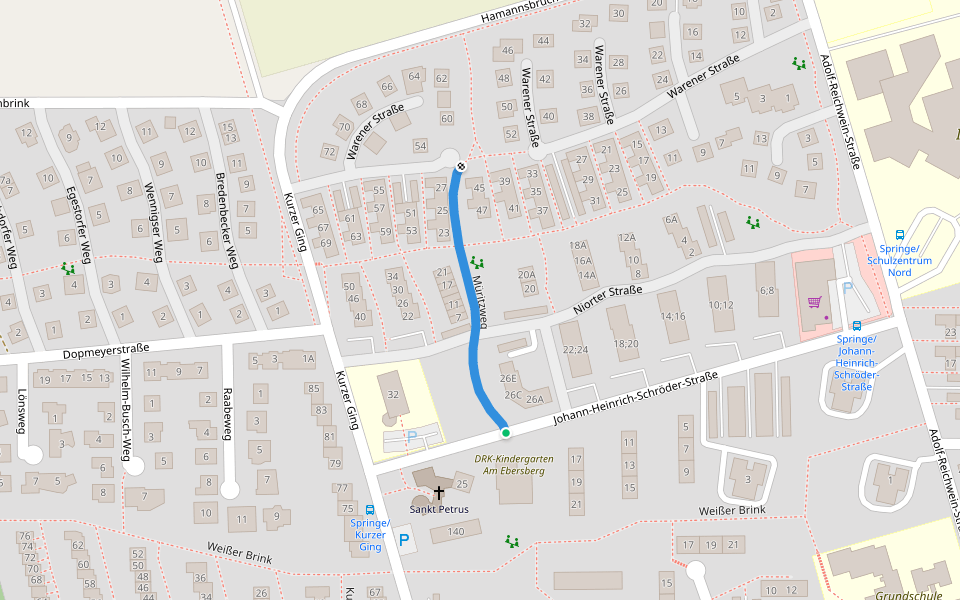 Müritzweg walking route map in Springe