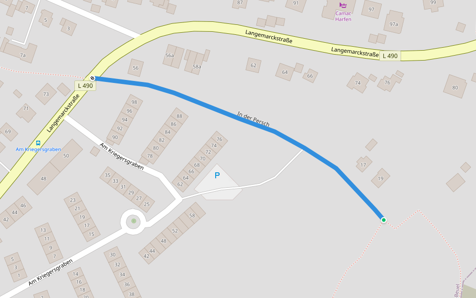 In der Persch walking route map in Königswinter