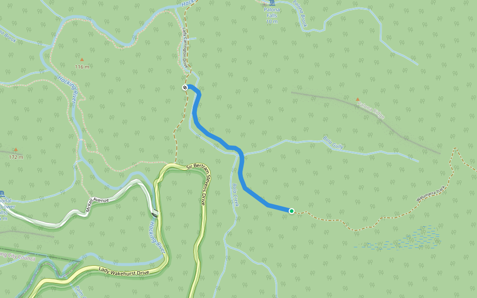 Walumarra Track walking route map in Royal National Park