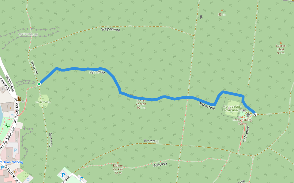 Rennsteig walking route map in Woltersdorf