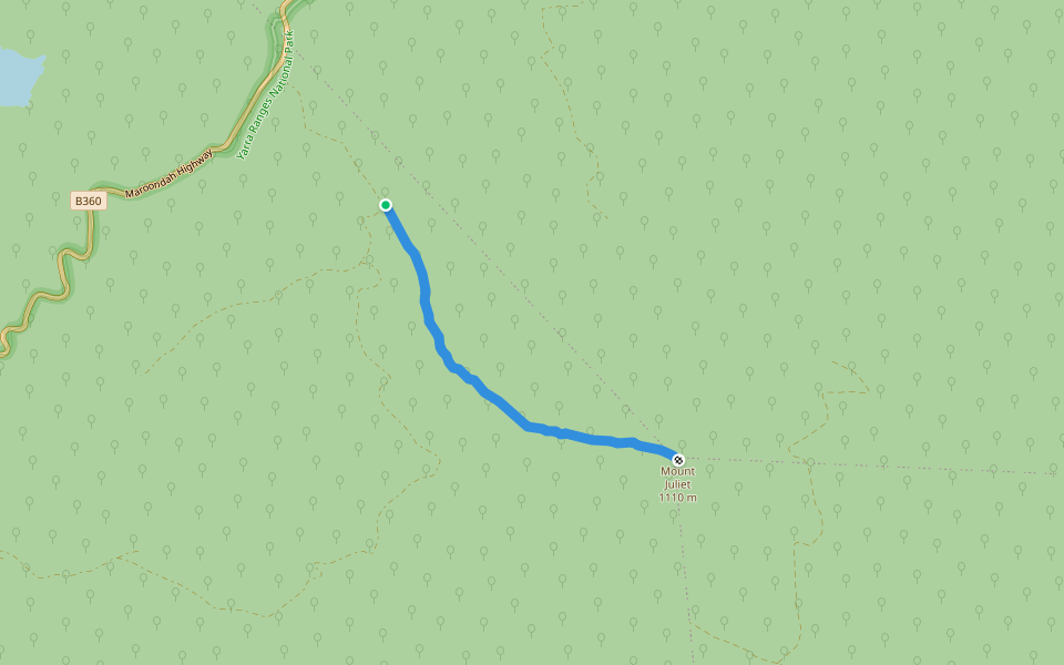 Mount Juliet Walking Track walking route map in Healesville