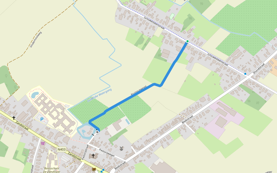 Kruisputwegel walking route map in Sint-Gillis-Waas