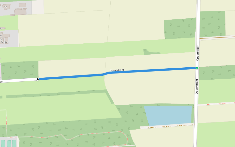 Kaveldreef walking route map in Clinge