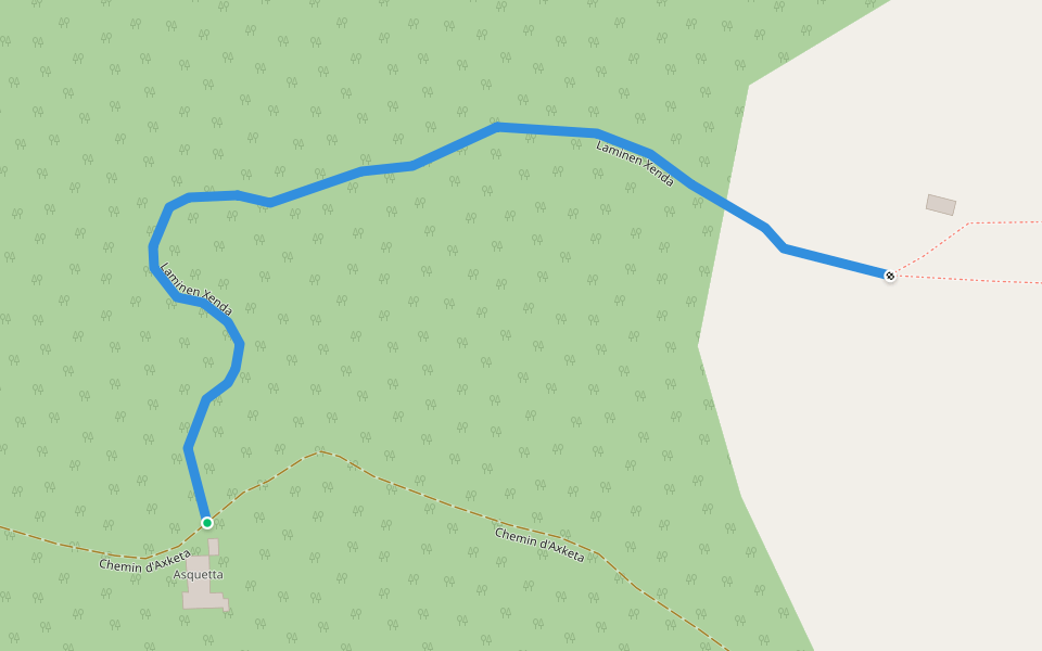 Laminen Xenda walking route map in Camou-Cihigue