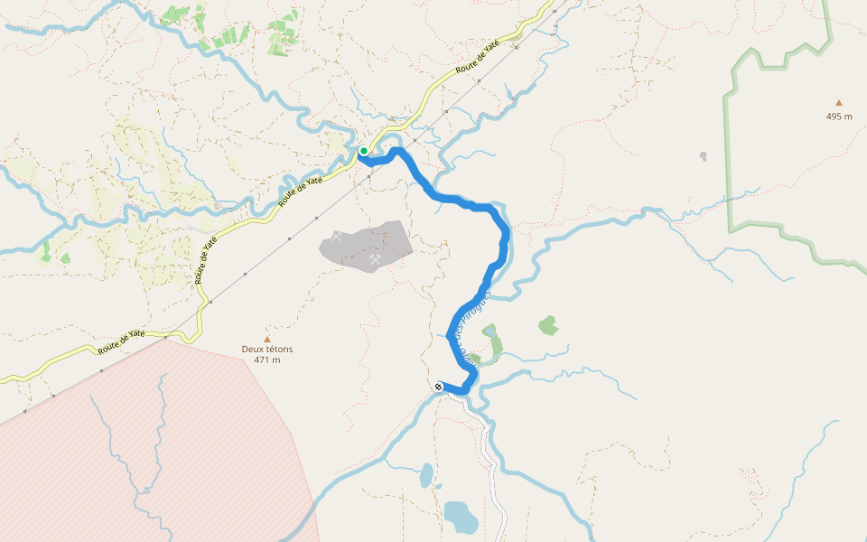 Chemin de Fer des Japonais walking route map in La Coulee