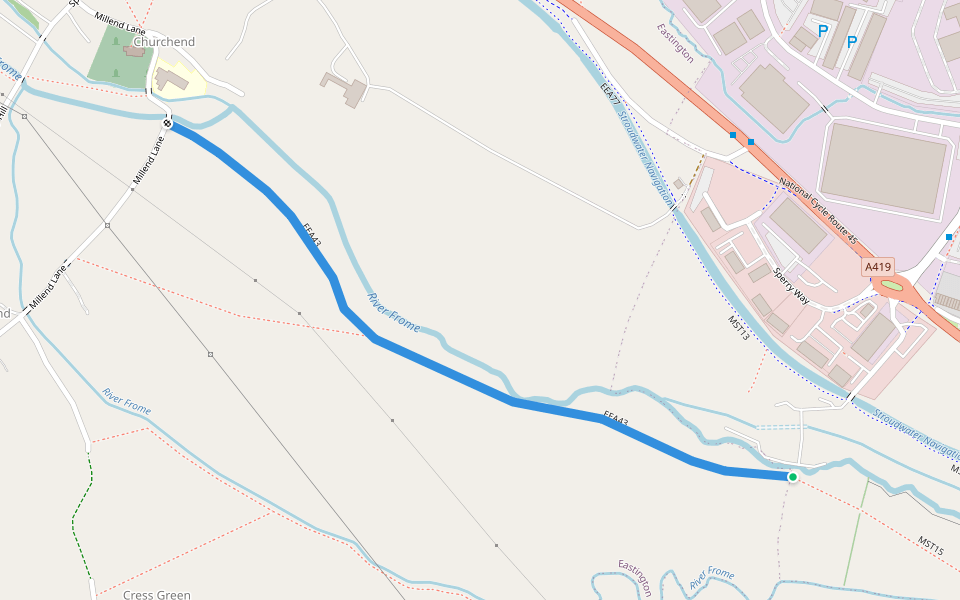 EEA43 walking route map in Stonehouse