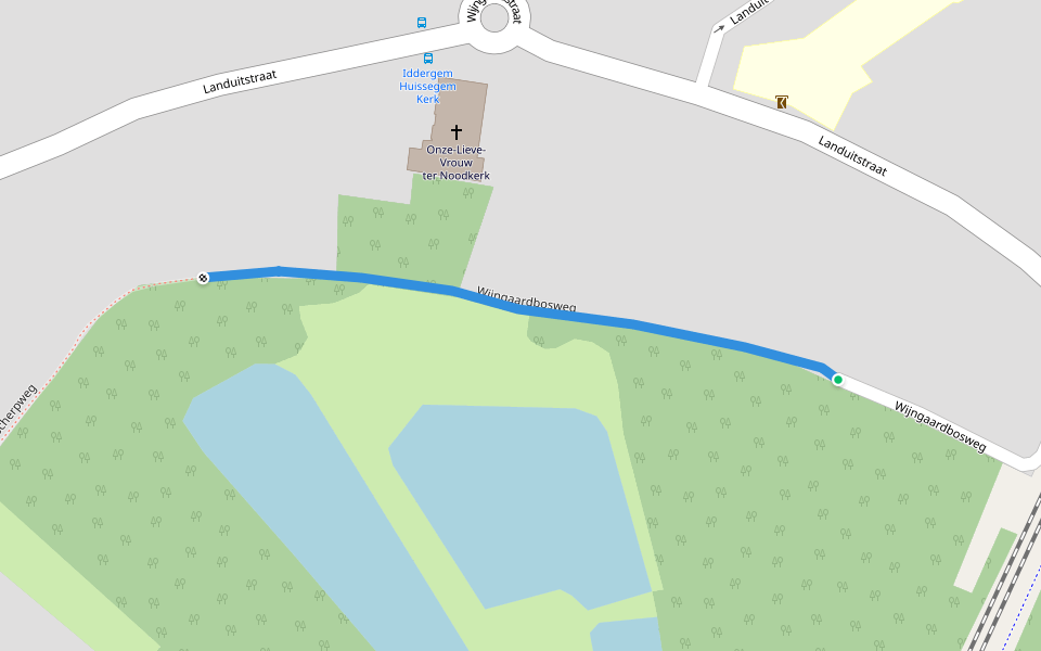 Wijngaardbosweg walking route map in Denderleeuw