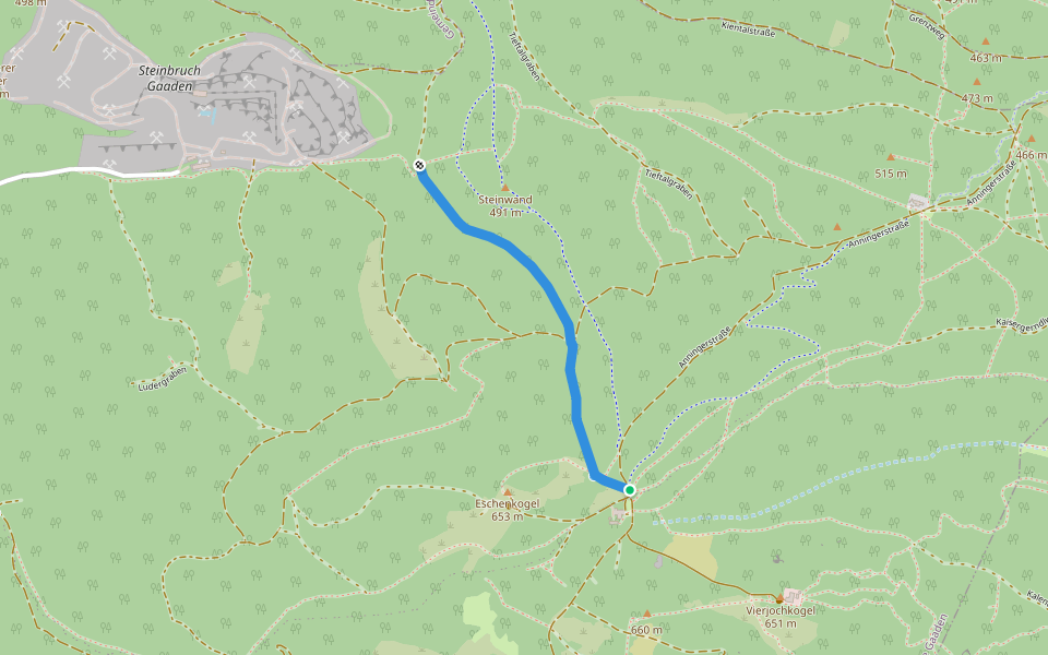 Eschenbrunngraben walking route map in Gaaden bei Mödling