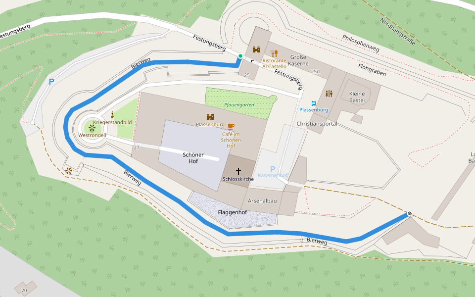 Bierweg walking route map in Kulmbach
