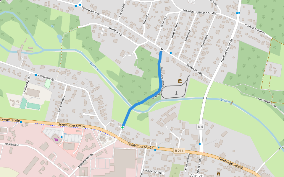Bohrmeister-Hasenbein-Weg walking route map in Wietze