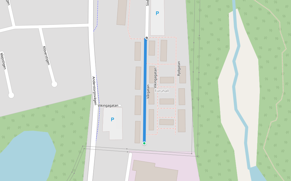 Vårgatan walking route map in Gnosjö