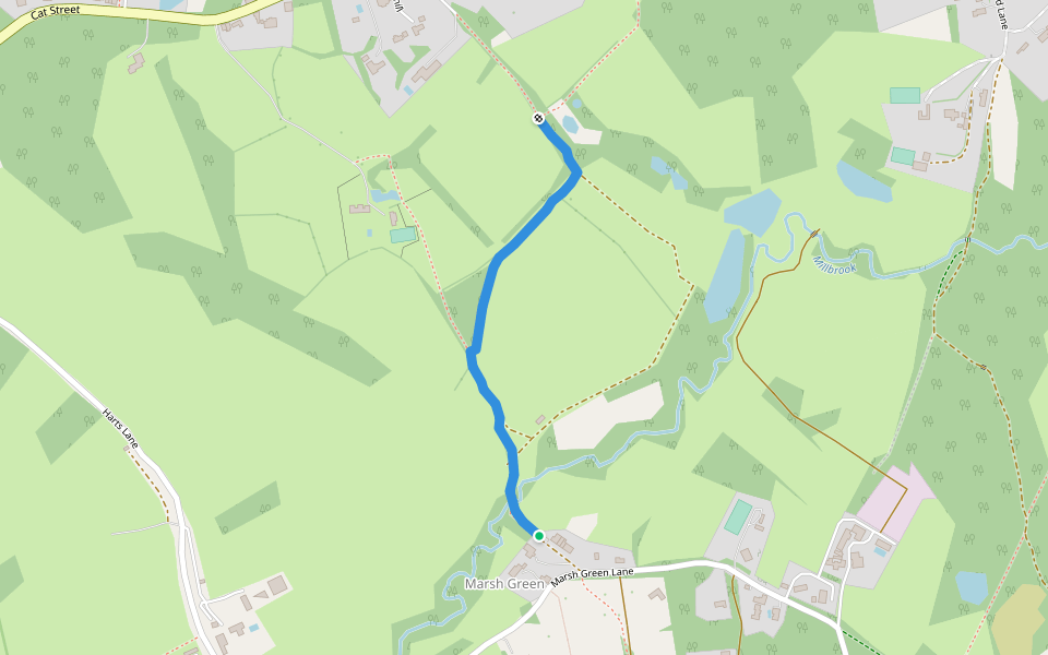 FP11A walking route map in Marsh Green