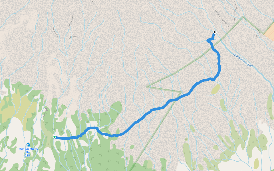 Round The Mountain Track (Rangipo-Mangaehuehu) walking route map in Ohakune