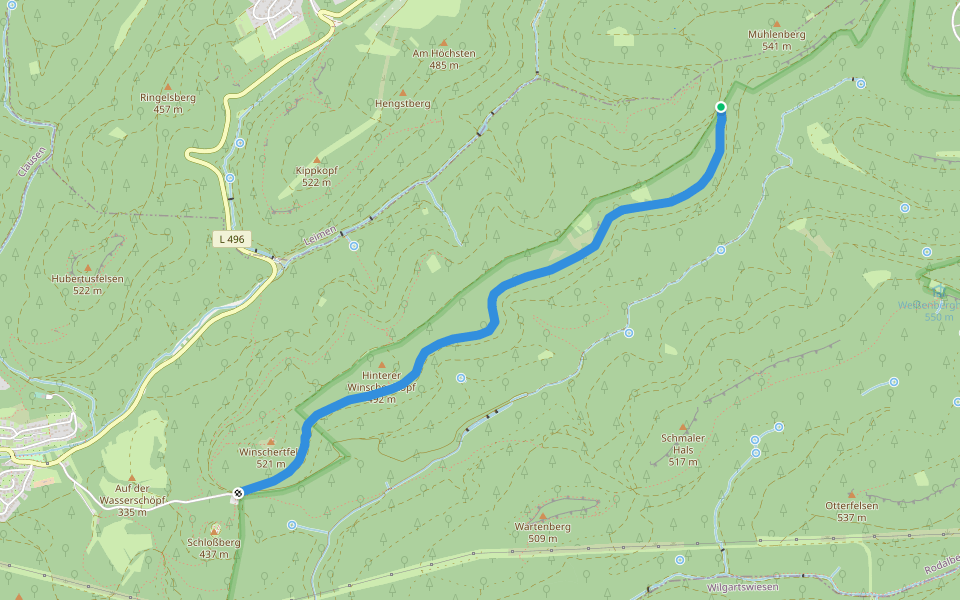 Ewiger Pfad walking route map in Merzalben