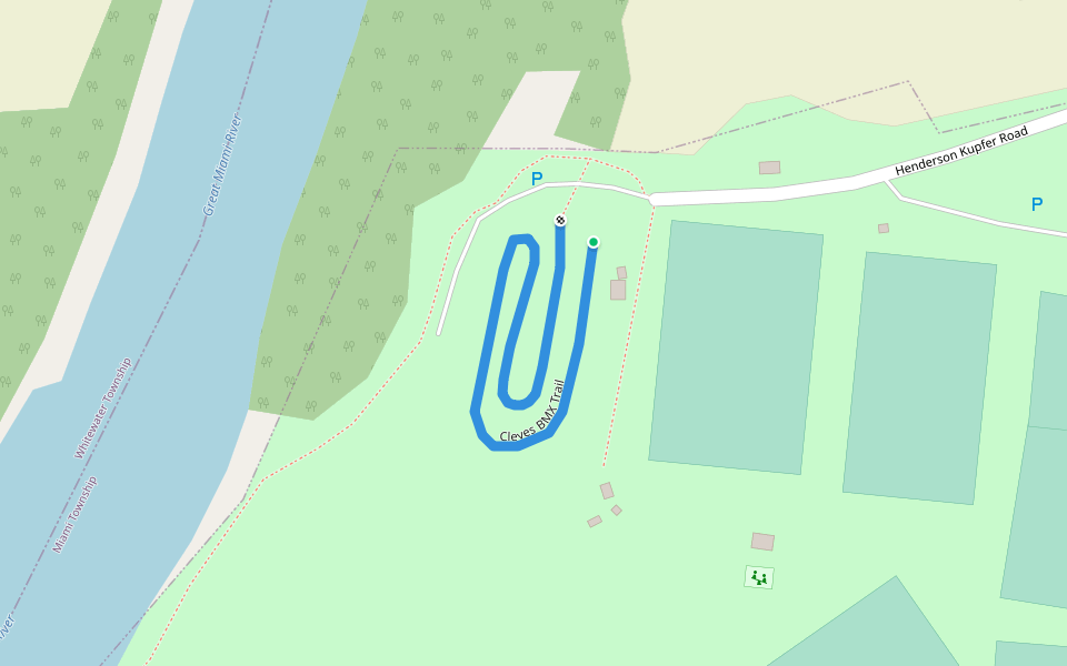 Cleves BMX Trail walking route map in North Bend