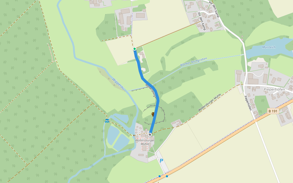Woltersburg walking route map in Uelzen