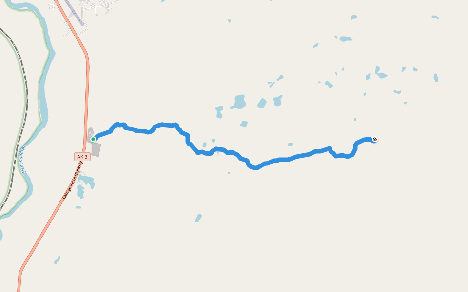 Horse Trail walking route map in Denali National Park and Preserve