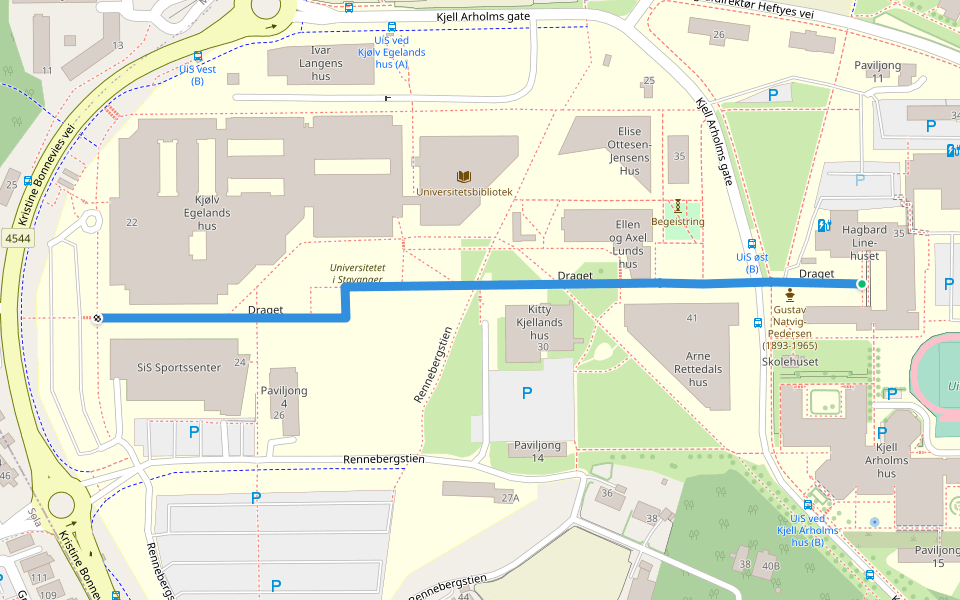Draget walking route map in Snøde