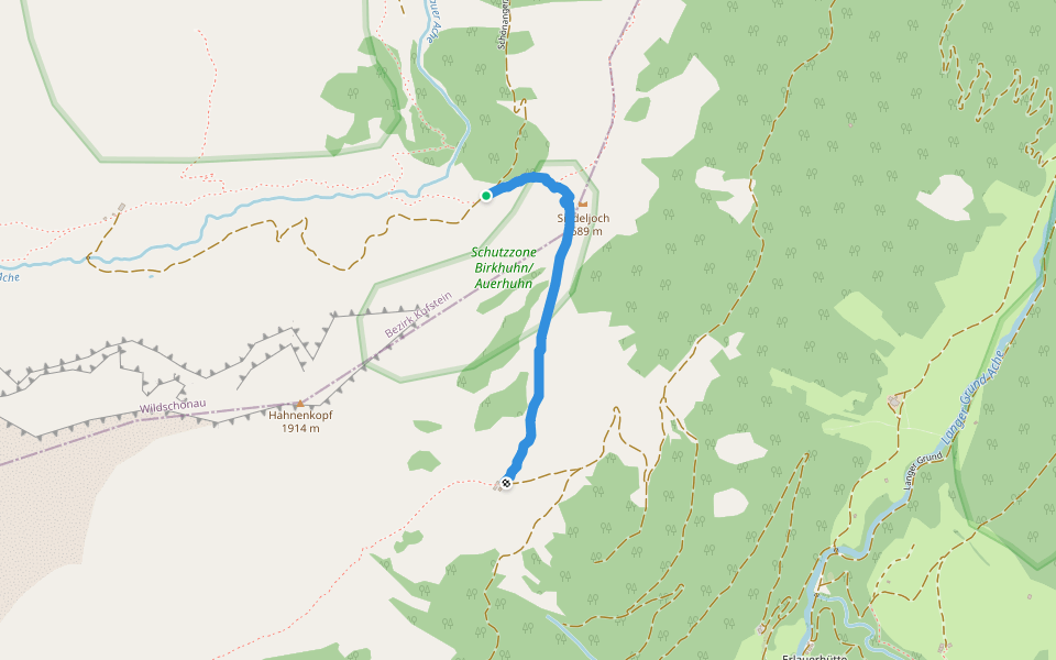unbefestigte Weidenquerung walking route map in Auffach