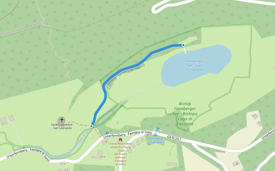 Seeweg - Sentiero del lago walking route map in Magré Sulla Strada del Vino