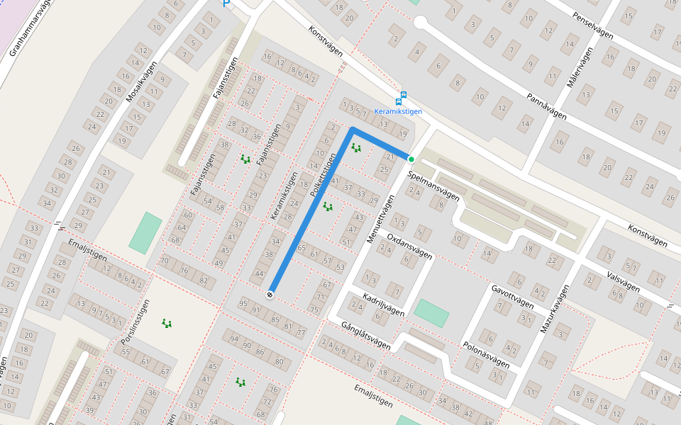 Polkettstigen walking route map in Kungsängen