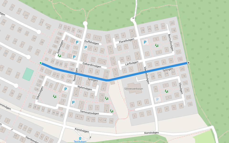 Systigen walking route map in Kungsängen